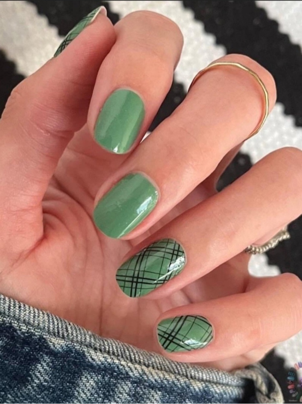 *Retired* Color Street: Stay in Check | Plaid Fall Fern Green Winter Holiday
